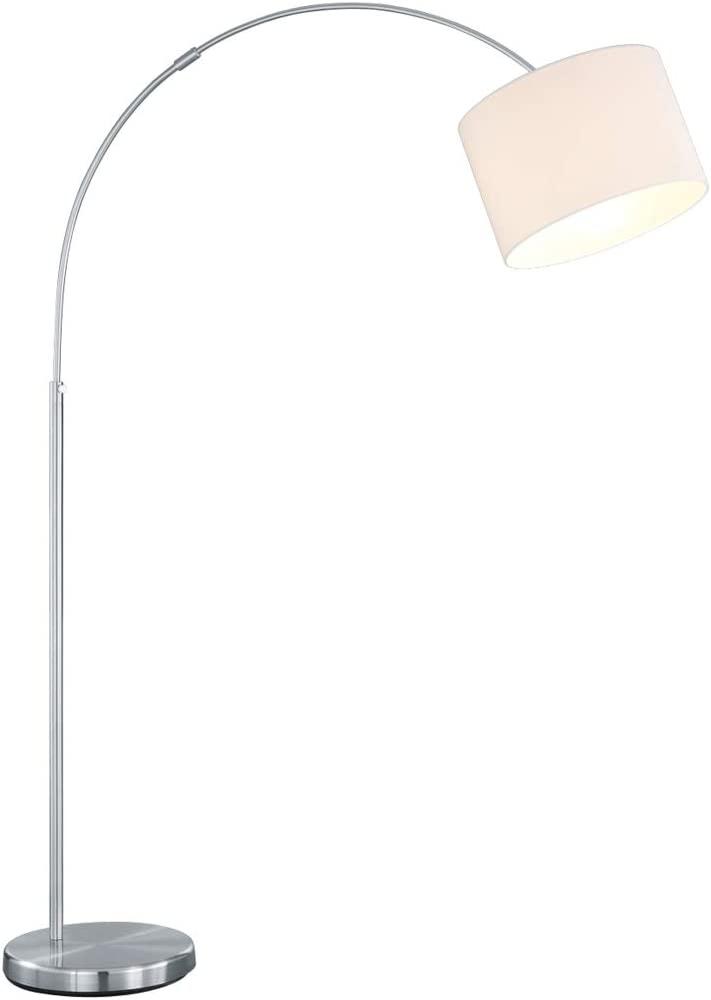 Höhenverstellbare LED Bogenleuchte mit Stoffschirm Weiß, max. Höhe 215cm Bild 1