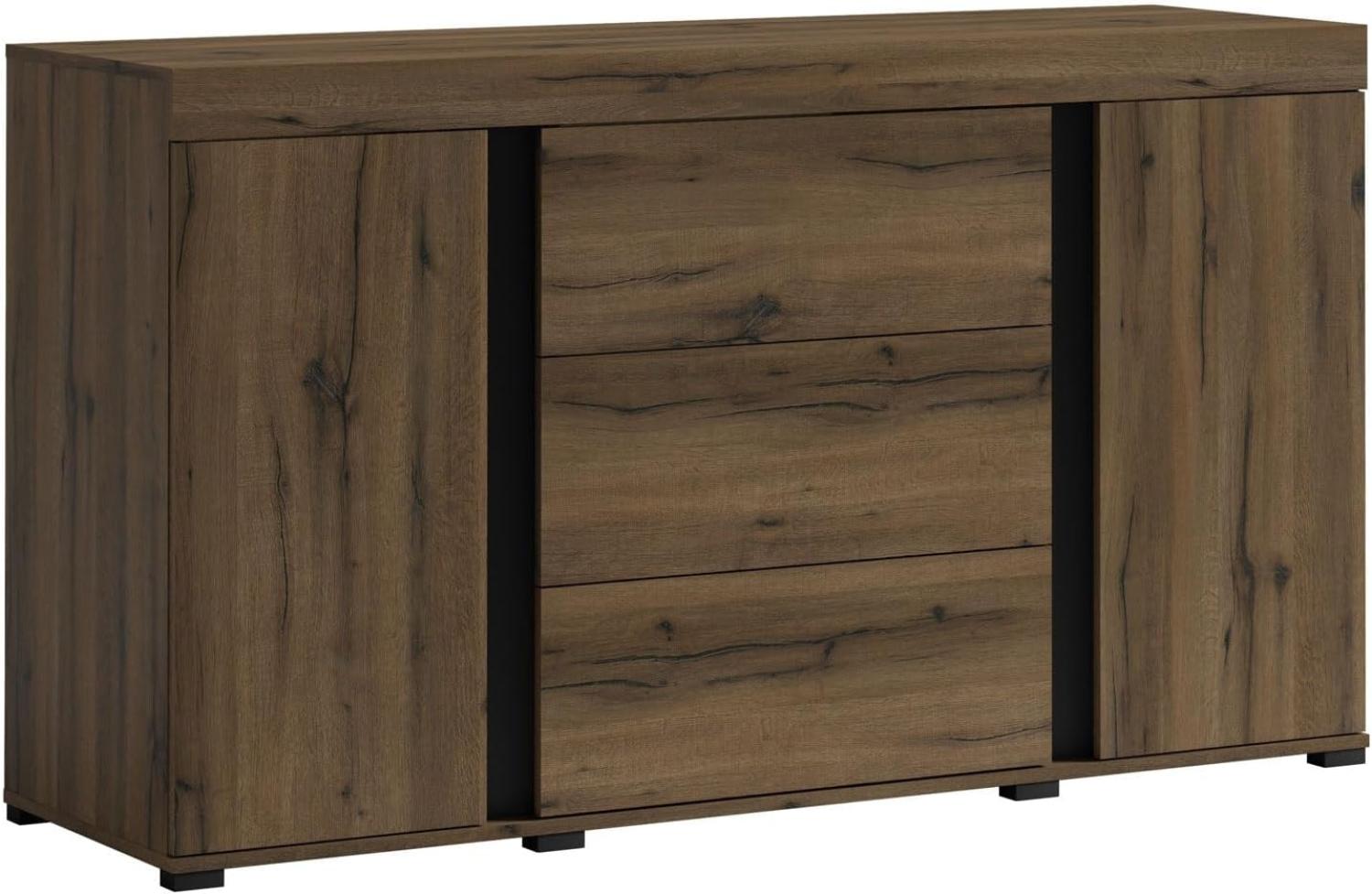 Kommode Avignon Sideboard 160x50x91cm Edeleiche schwarz Bild 1