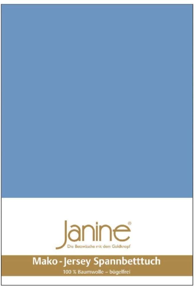 Janine Spannbetttuch 5007 Mako Jersey 180/200 bis 200/200 cm blau Fb. 42 Bild 1