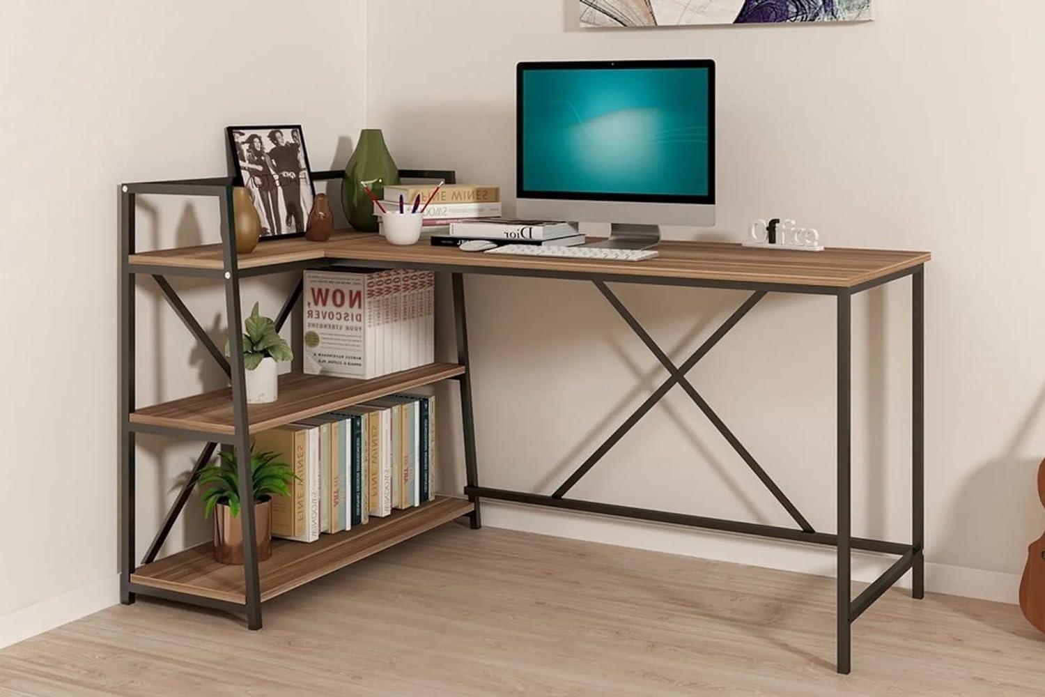 LORI Schreibtisch mit Bücherregal, Bürotisch Industriedesign Bild 1