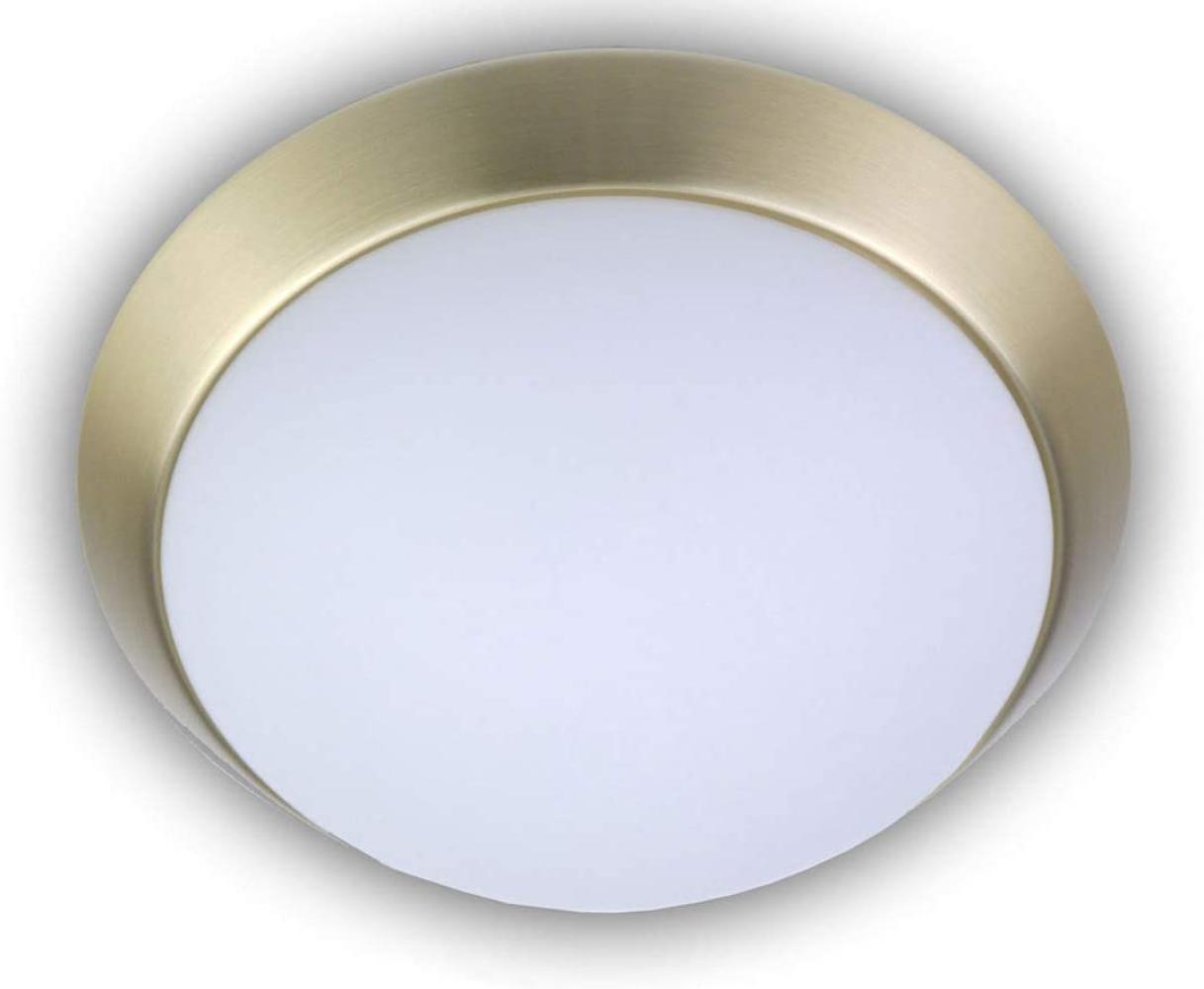 LED Deckenleuchte Deckenschale Opalglas matt Dekorring Messing matt, Ø 30cm Bild 1