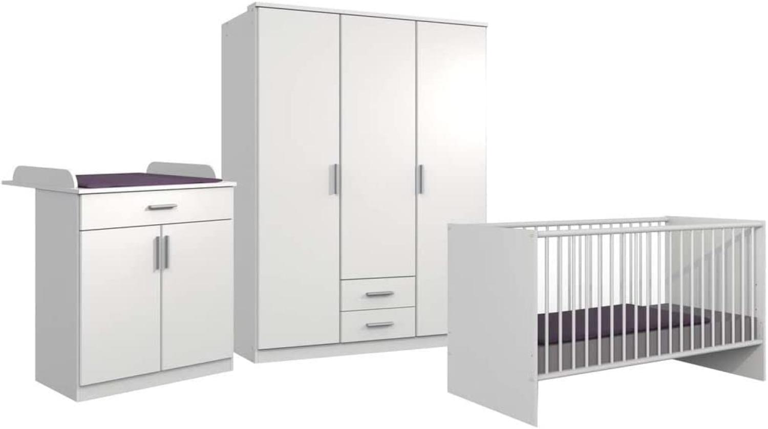 Babyzimmer KIEL Kinderzimmer modern weiß 3-teiliges Set Bild 1