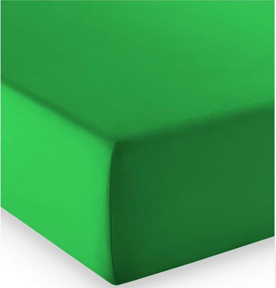 fleuresse Mako-Jersey-Spannlaken Comfort Farbe grasgrün 7048 Größe: 150x200 cm Bild 1