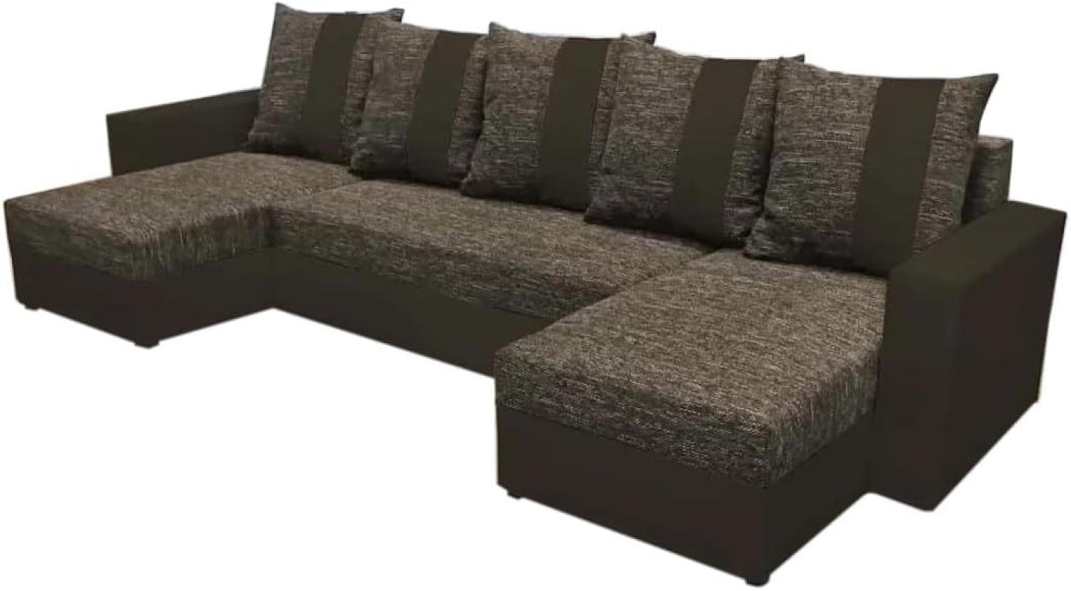 Sofa mit Schlaffunktion in U-Form GRASSA, 303x140, Kornet 10/Dolaro 4 grau Bild 1