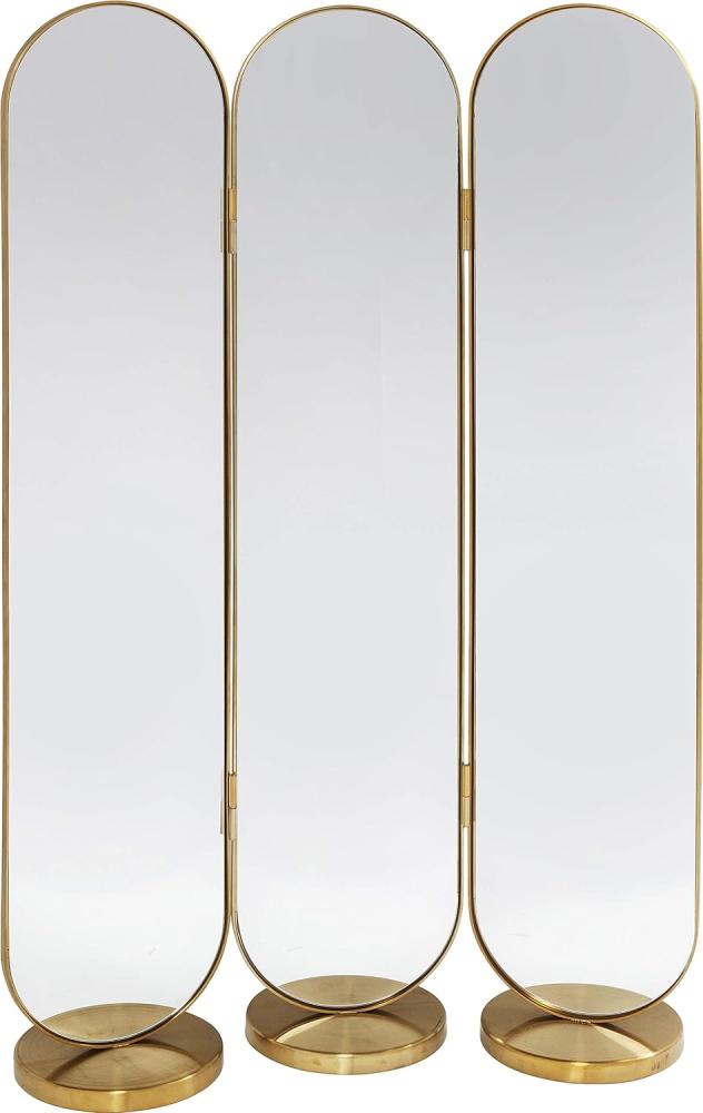 Kare Design Paravent Swing, goldener Raumtrenner als Spiegel, abgerundete Form und edles Design, (H/B/T) 166x106x31cm Bild 1