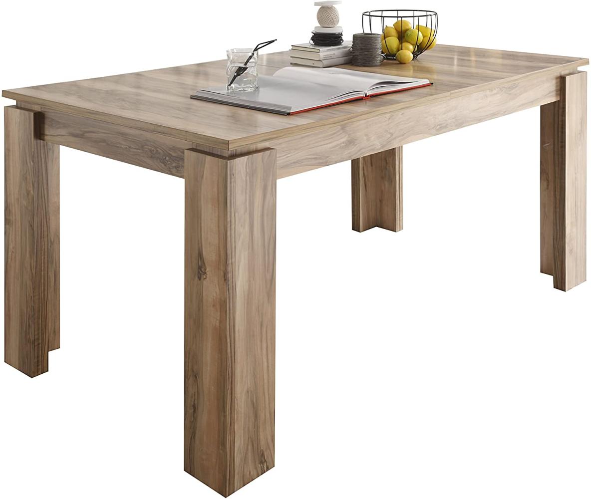 trendteam smart living Esszimmer Küchentisch, Esstisch Tisch Universal, 160 x 77 x 90 cm in Nussbaum Satin mit Ausziehfunktion Bild 1