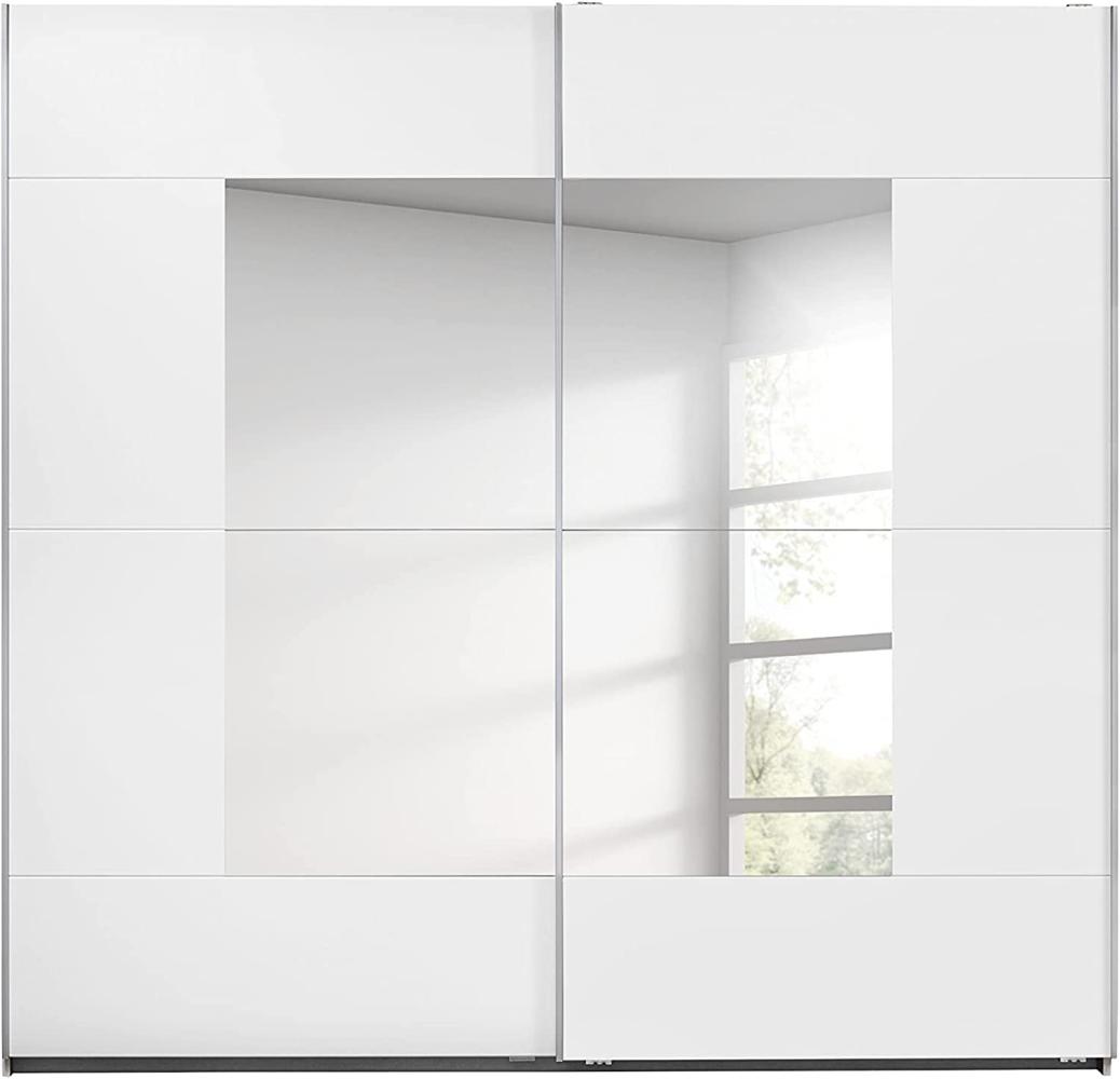 Rauch Möbel Crato Schrank Schwebetürenschrank 2-türig in Weiß mit Spiegel inkl. Zubehörpaket Classic 2 Kleiderstangen, 4 Einlegeböden, 1 Hakenleiste, BxHxT 218x210x59cm Bild 1