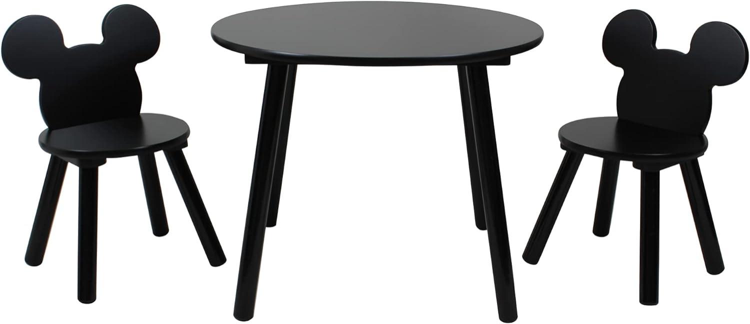 Disney Set mit Tisch und Stühlen, 15 mm MDF + Kiefernholz, Black, S Bild 1