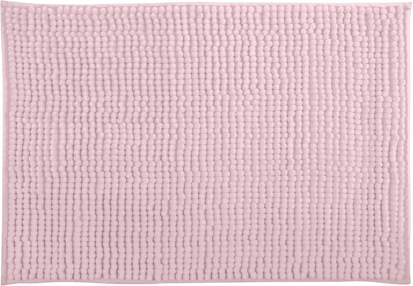 MSV Badteppich Badvorleger Duschvorleger Chenille Hochflor Badematte 50x80 cm – Pastellrosa Bild 1