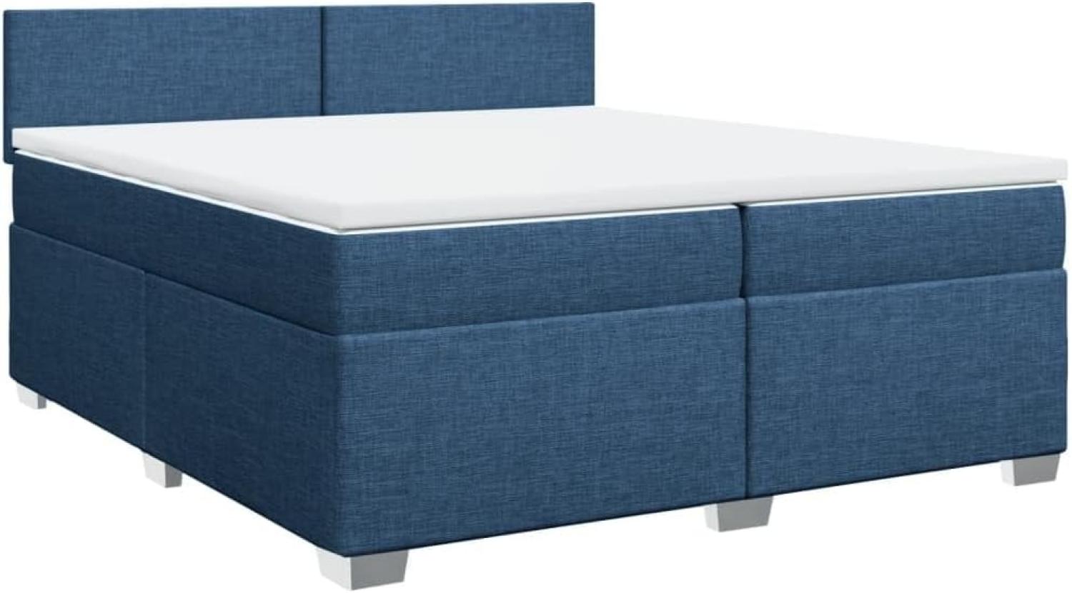 Boxspringbett mit Matratze Blau 200x200 cm Stoff 3288294 Bild 1