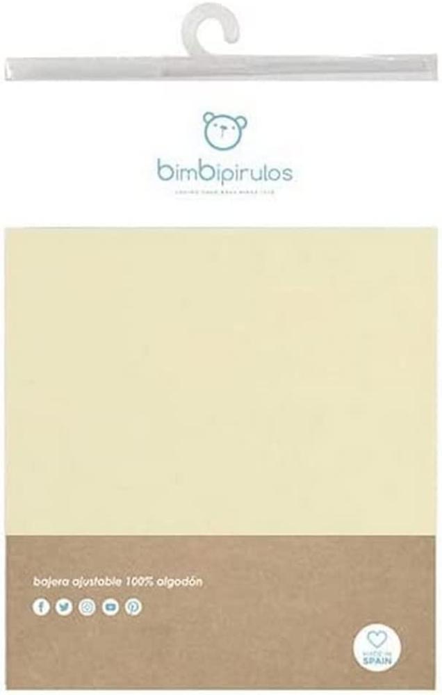 pirulos 40300002 – Spannbettlaken, Baumwolle, 60 x 120 cm, Ecru Bild 1