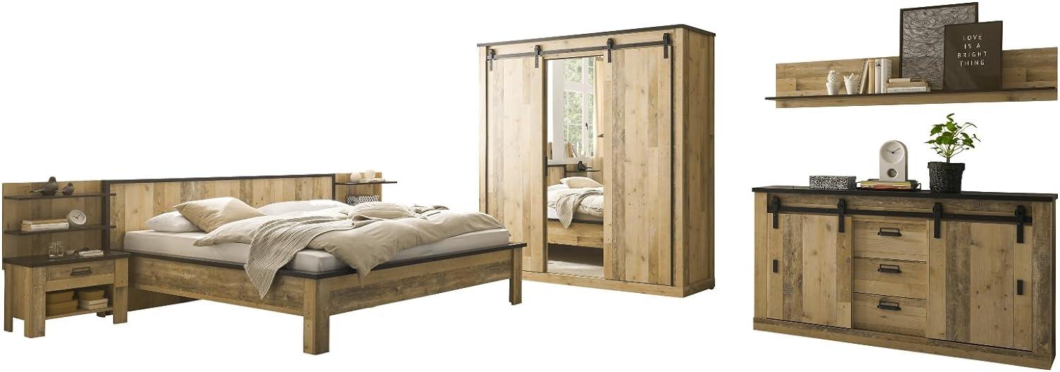 Schlafzimmer komplett Set Stove in Used Wood hell Liegefläche 180 x 200 cm Bild 1