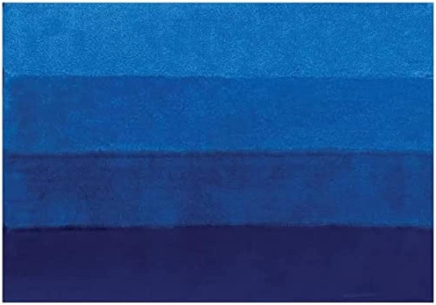 Spirella Badteppich Badematte Badvorleger Duschvorleger Mikrofaser Hochflor flauschig 60x90 cm – Blau Bild 1