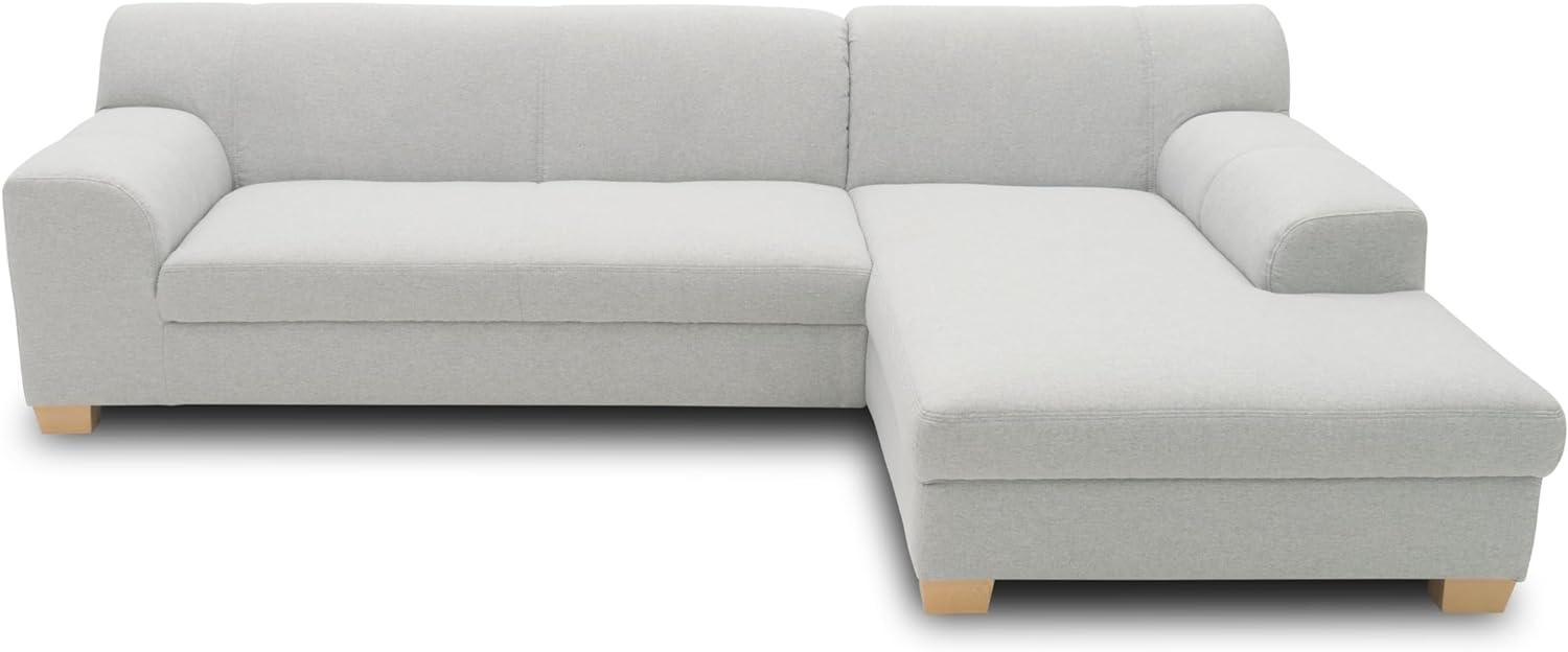 DOMO Collection Ecksofa Tinos, Sofa in L-Form, Eckcouch, Couch Ecke, L-Sofa, 273 x 157 cm in silber Bild 1