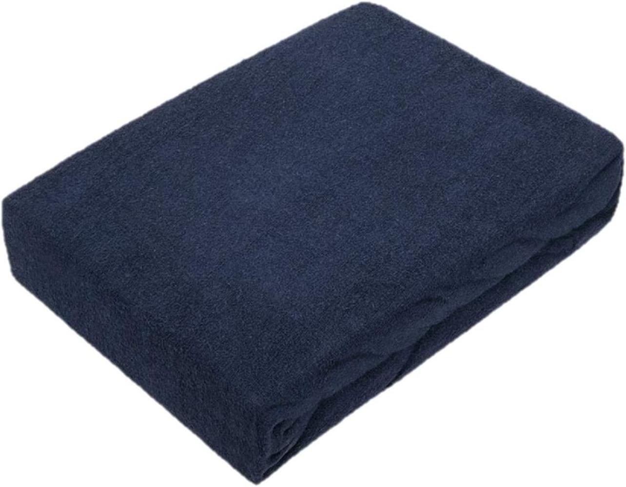 Frottee Spannbettlaken Premium Marke 180 - 200 x 200 cm Navyblau Bild 1