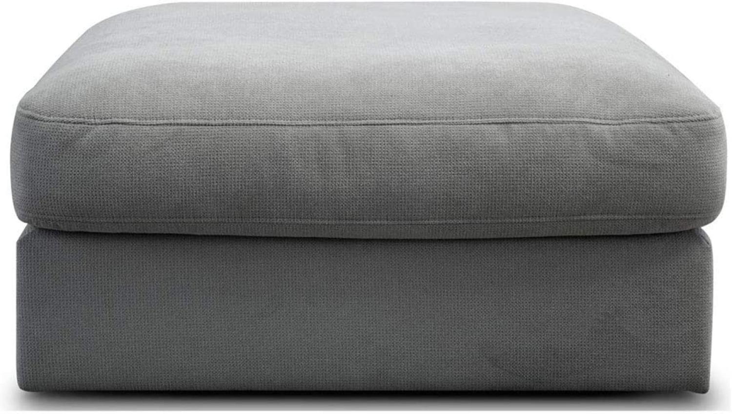 CAVADORE Sofa-Modul "Fiona" Sitzelement ohne Rücken / XXL-Hocker / 94 x 48 x 112 / Webstoff silbergrau Bild 1