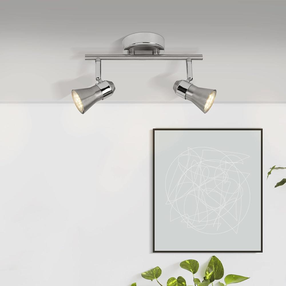 LED Edelstahl Deckenleuchte mit verstellbaren Lampenschirmen Bild 1