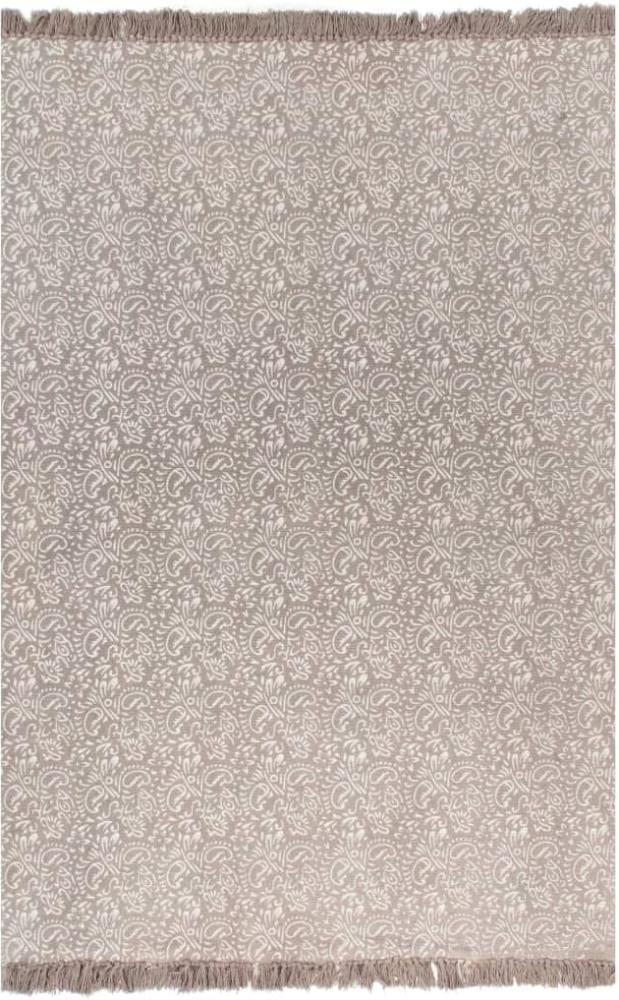 vidaXL Kelim-Teppich Baumwolle 120x180 cm mit Muster Taupe [246557] Bild 1