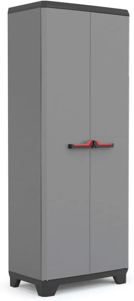 Keter Stilo Kunststoffschrank/Besenschrank, Utility, Dunkelgrau, Schwarz, Rot, 68 x 39 x 173 cm Bild 1