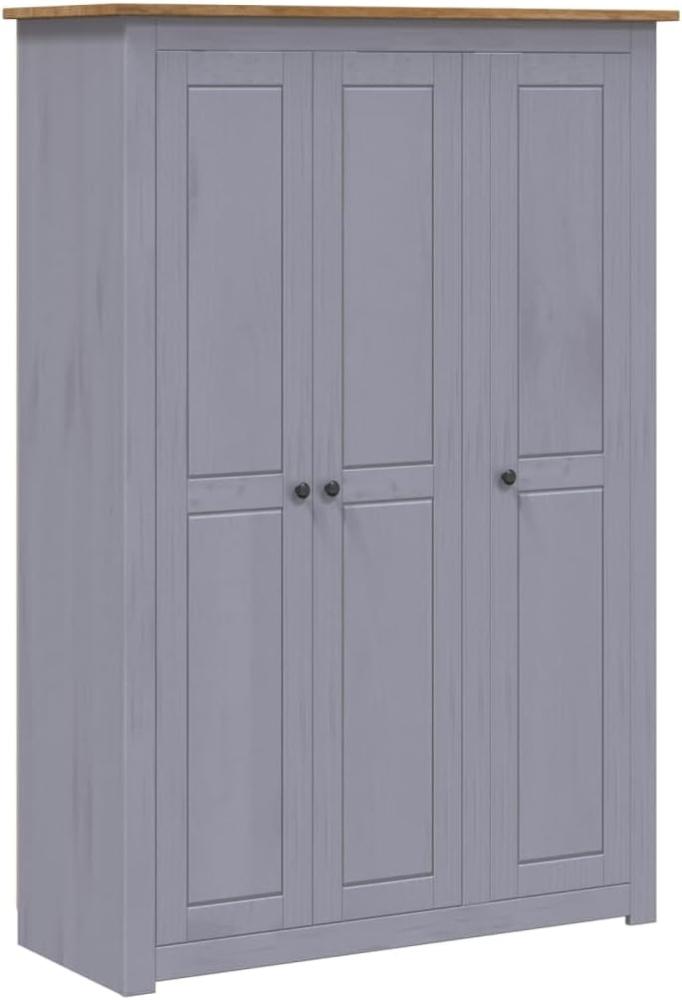 vidaXL Panama-Kiefer Kleiderschrank Grau 3-Türig Dielenschrank Garderobenschrank Schlafzimmerschrank Schrank Holzschrank 118x50x171,5cm Bild 1