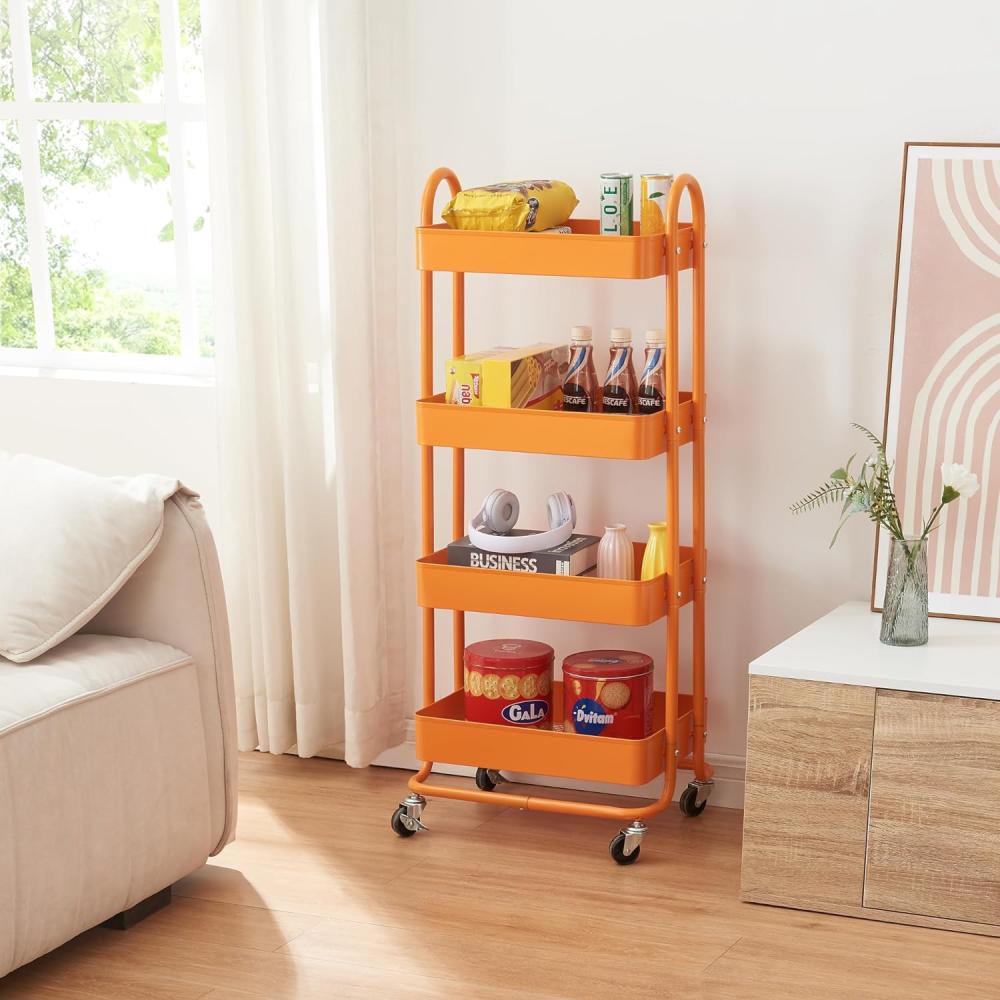 Küchenrollwagen Pyhäntä mit 4 Ebenen Orange [en. casa] Bild 1