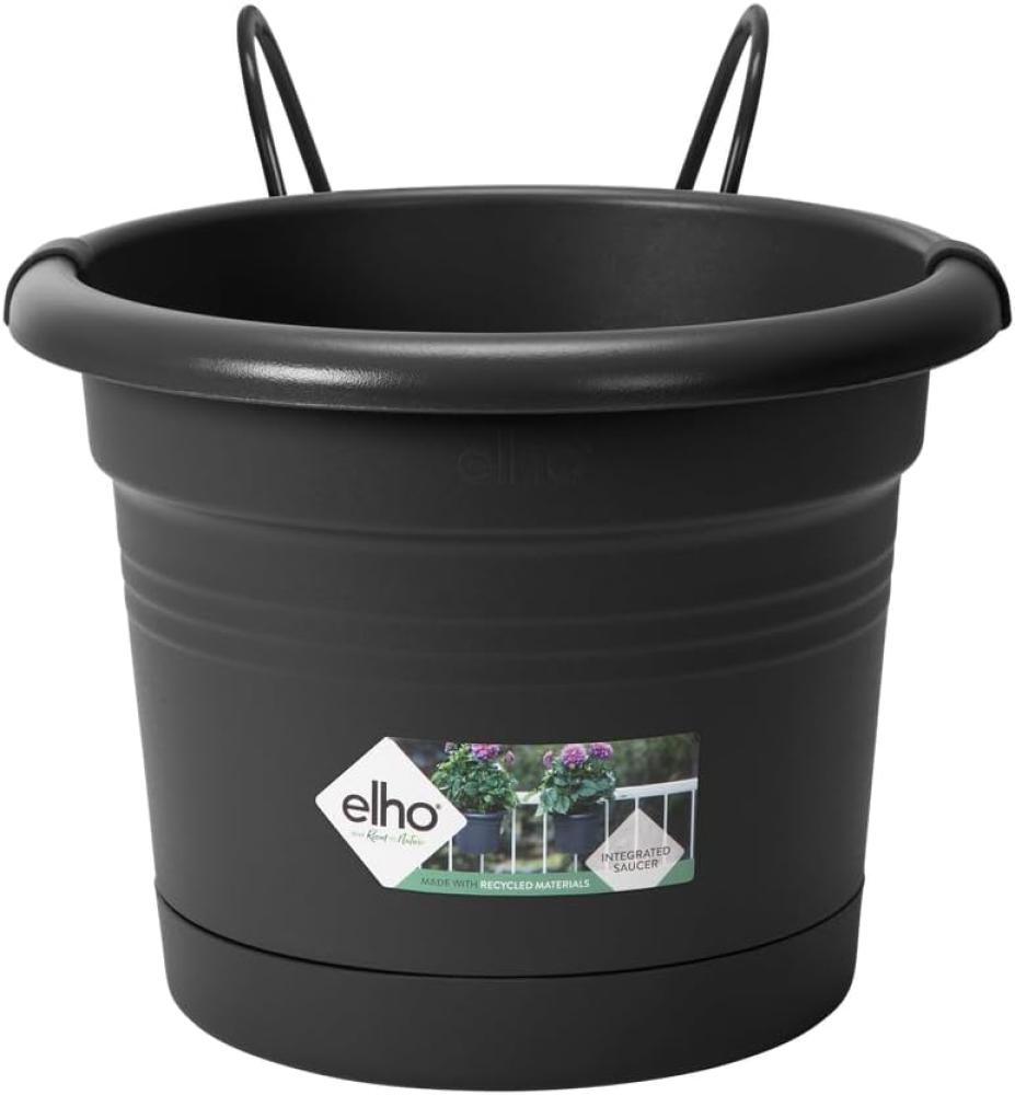 Elho Blumentopf + Halter Green Basics Ø 20 x 18,5 cm lebhaft schwarz Bild 1