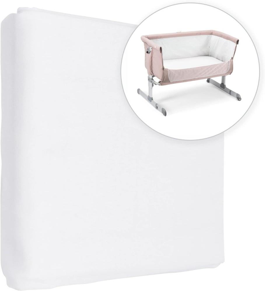 Jersey 100% Baumwolle Spannbettlaken für 90 x 55 cm Baby Nachttisch Kinderbett Matratze (Weiß) Bild 1