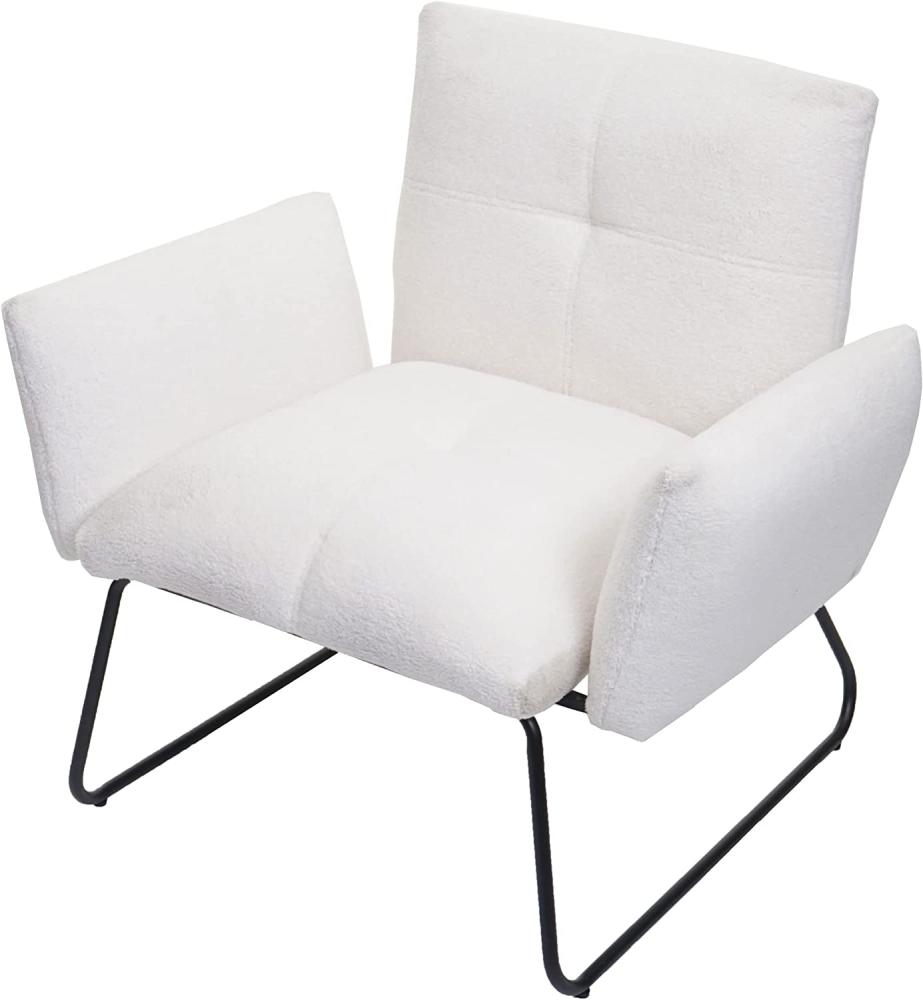 Lounge-Sessel HWC-K34, Cocktailsessel Sessel, Bouclé Stoff/Textil ~ weiß Bild 1