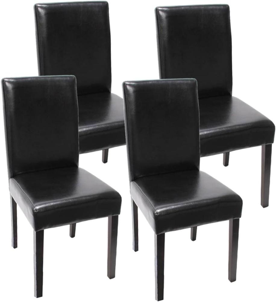 4er-Set Esszimmerstuhl Stuhl Küchenstuhl Littau ~ Kunstleder, schwarz dunkle Beine Bild 1