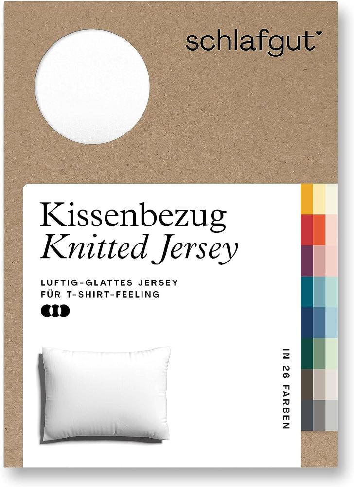 Schlafgut Knitted Jersey Bettwäsche | Kissenbezug einzeln 70x90 cm | full-white Bild 1