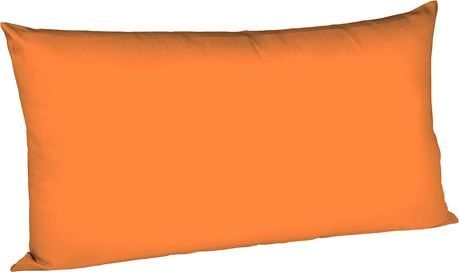 Fleuresse Interlock-Jersey-Kissenbezug uni colours orange 2044 Größe 40x80 cm Bild 1