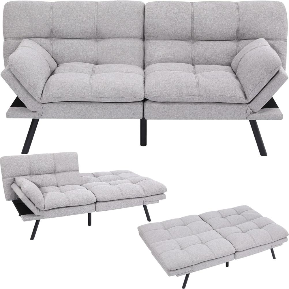 Makika Schlafsofa 3-Sitzer Schlafcouch Paul verstellbar mit Schlaffunktion in Grau Bild 1