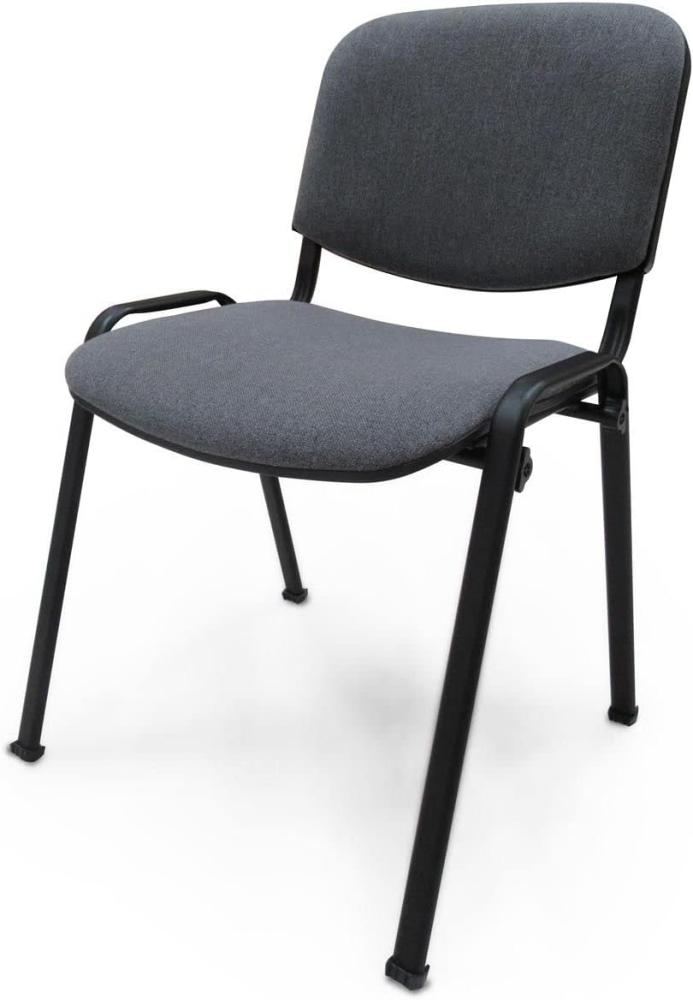 Dmora Moderner Stuhl aus Stoff, für Esszimmer, Küche oder Wohnzimmer, 55x54h81 cm, schwarze Farbe Bild 1
