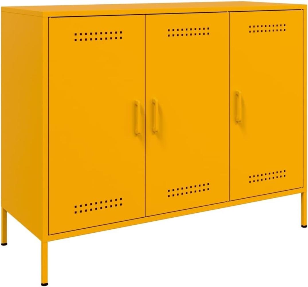 Sideboard Senfgelb 100,5x39x79 cm Kaltgewalzter Stahl 843027 Bild 1