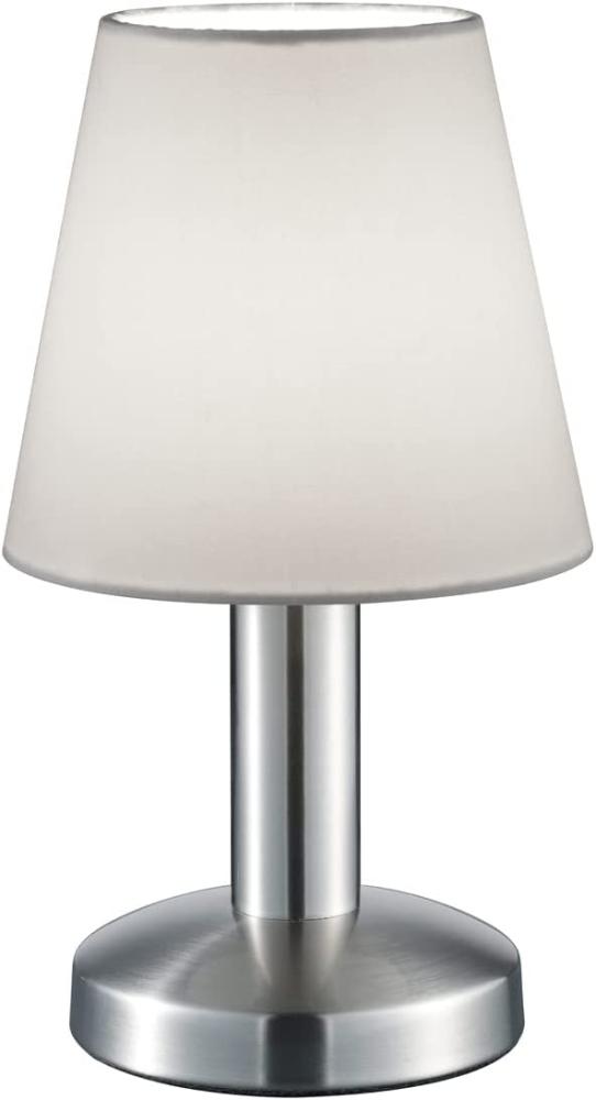 Tischlampe Stoff Lampenschirm Weiß mit Touchfunktion LED dimmbar 24 cm Bild 1