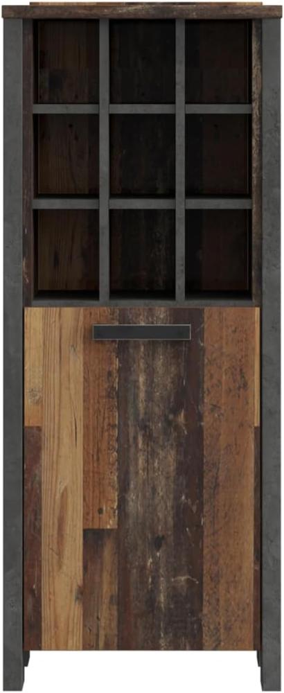 FORTE 'CLIF' Stehtisch, Bartisch, Optik: Old Wood, Vintage Grau, 118,3 x 47,3 x 151,5 cm Bild 1