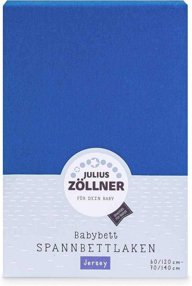 Julius Zöllner 8380313300 Jersey Spannbetttuch Doppelpack für das Kinderbett, Gr. 60x120 / 70x140, blau Bild 1