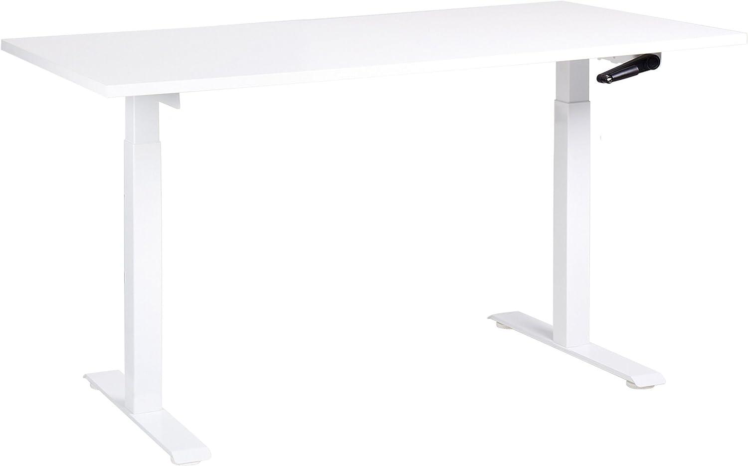 Schreibtisch weiß 160 x 72 cm manuell höhenverstellbar DESTINES Bild 1