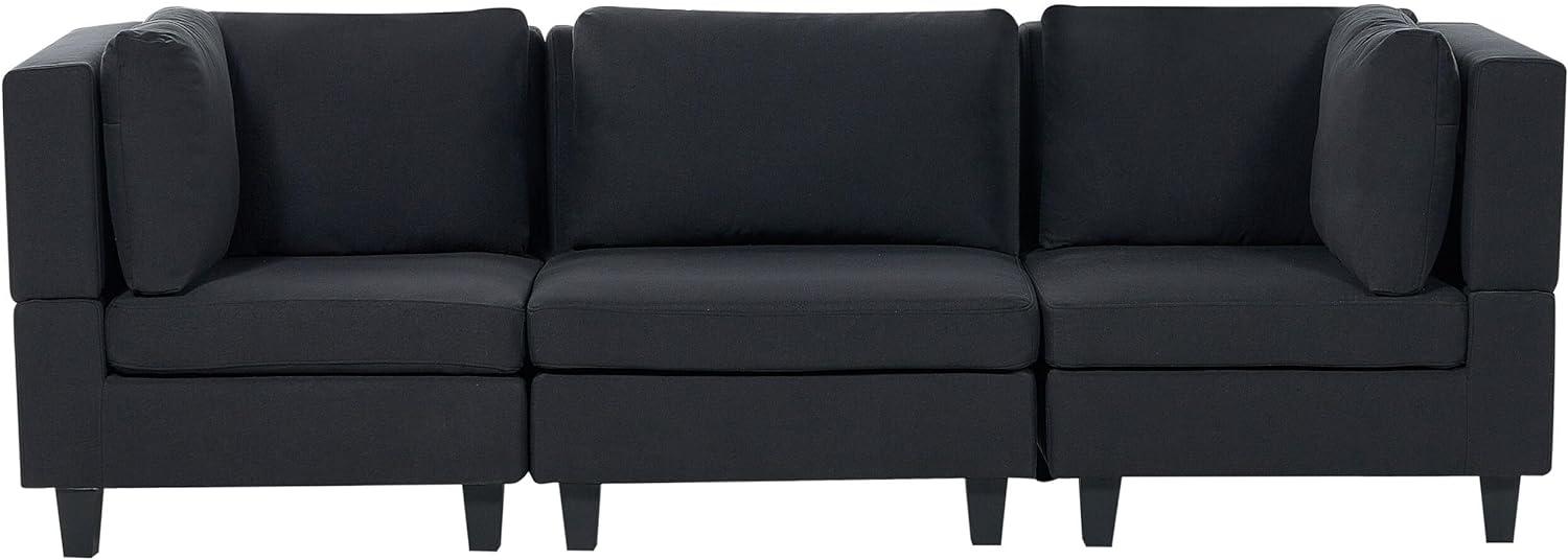 3-Sitzer Sofa Leinenoptik schwarz UNSTAD Bild 1