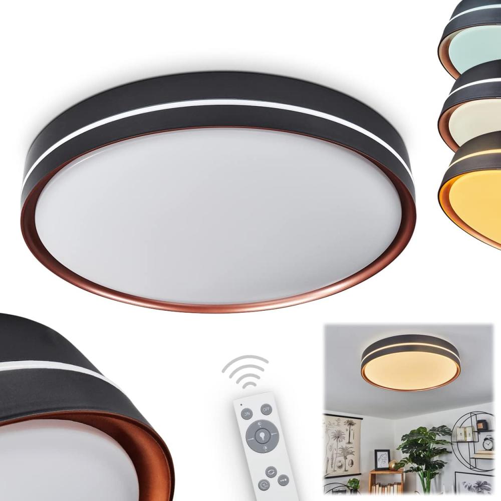 Cachalot Deckenleuchte LED Schwarz, Kupferfarben, 1-flammig, Fernbedienung, Farbwechsler Bild 1