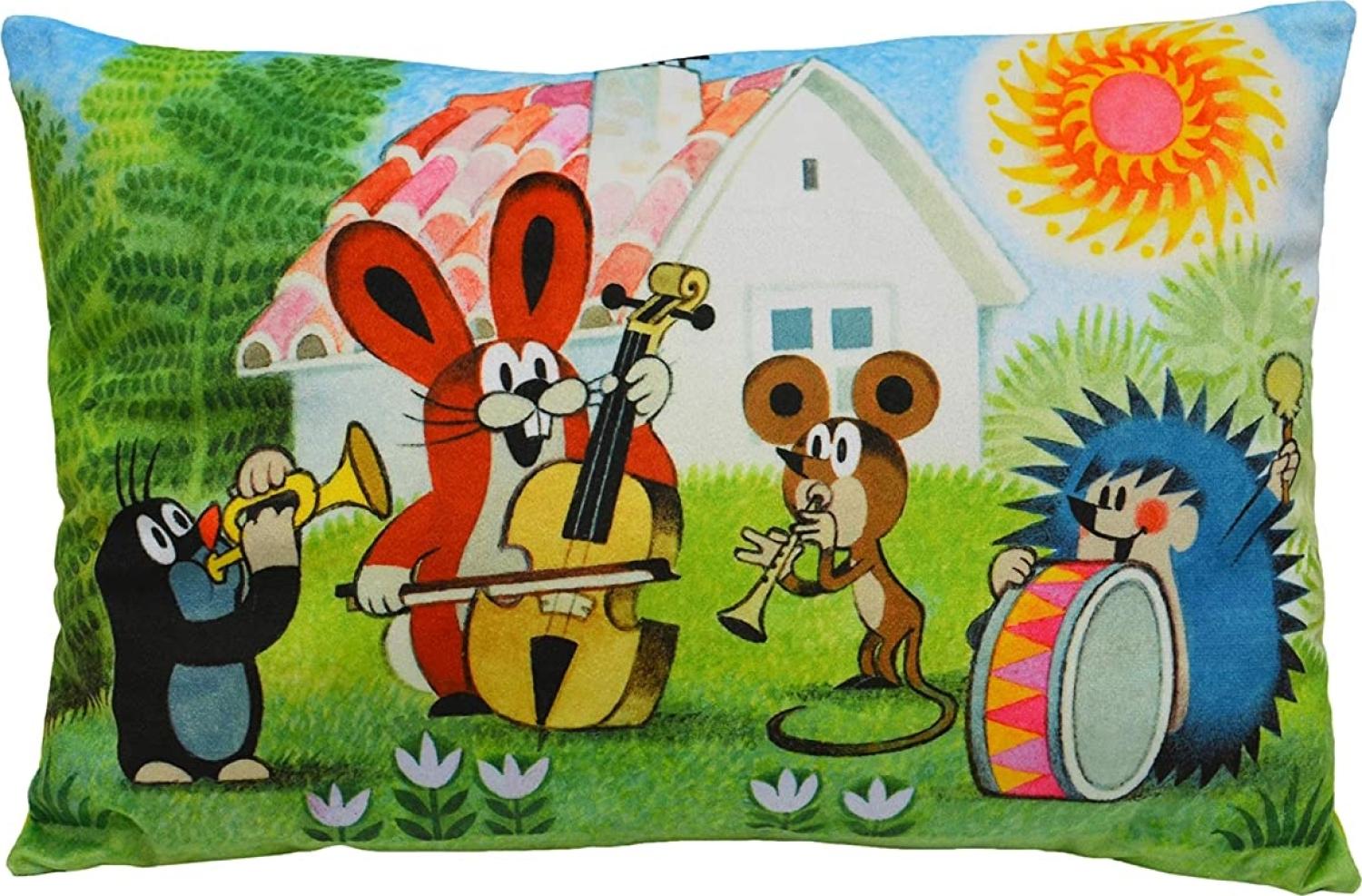 Kissen der kleine Maulwurf, Motiv Band, 45x30cm - Kinderkissen Bild 1