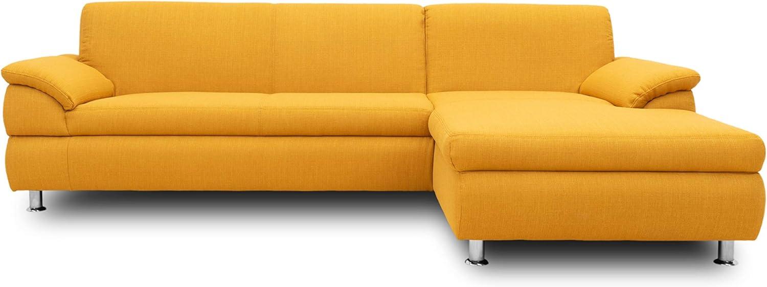 DOMO. collection Ecksofa Bounty | Schlaffunktion L-Form Sofa | 266 x 172 x 82 cm | Eckcouch Schlafsofa mit Bett in gelb Bild 1