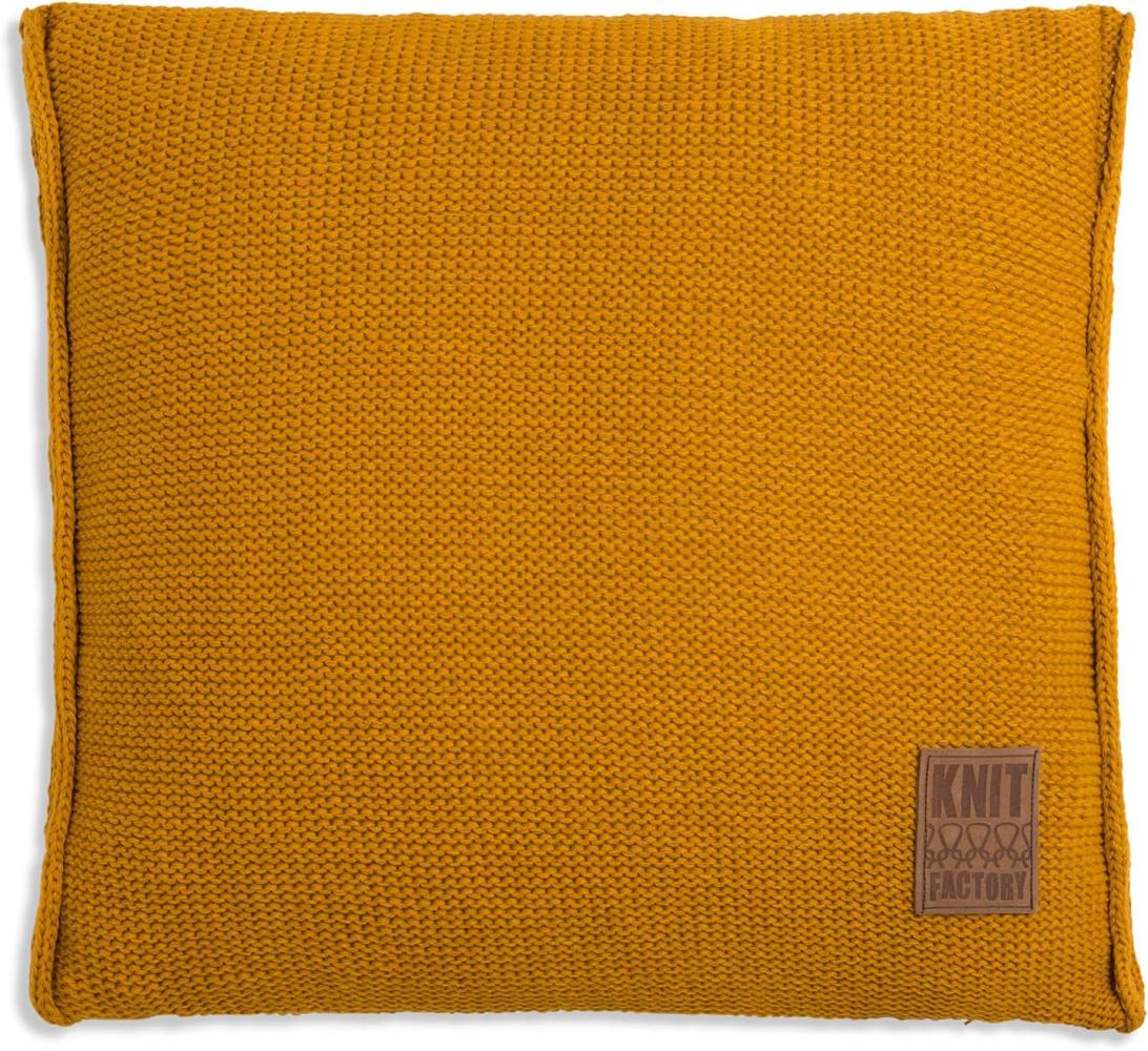 Knit Factory Uni Kissen 50x50 cm Glatt Gelb Bild 1