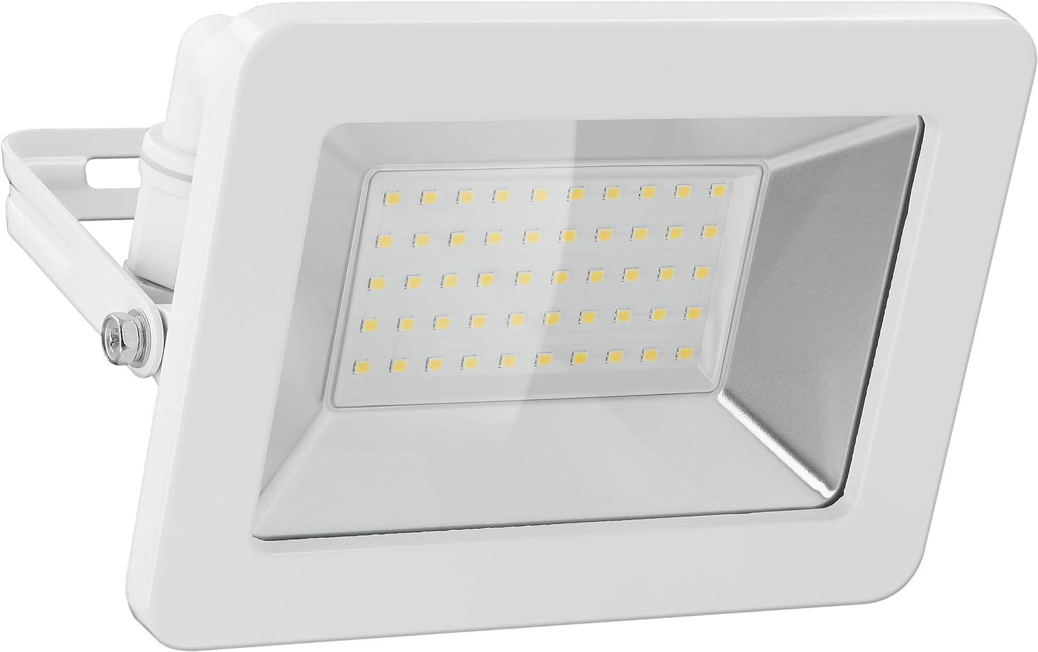 goobay 53875 LED Strahler Außen 50W / Außenstrahler IP65 / Neutralweißes Licht 4250 lm/LED Scheinwerfer Fluter Wandmontage / IP65 Gartenstrahler/Weiß Bild 1