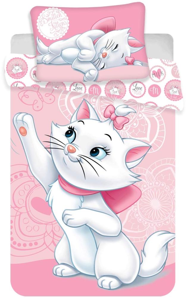 Bettwäsche Disney Cat Marie Baby 100 x 135 cm rosa/weiß Bild 1