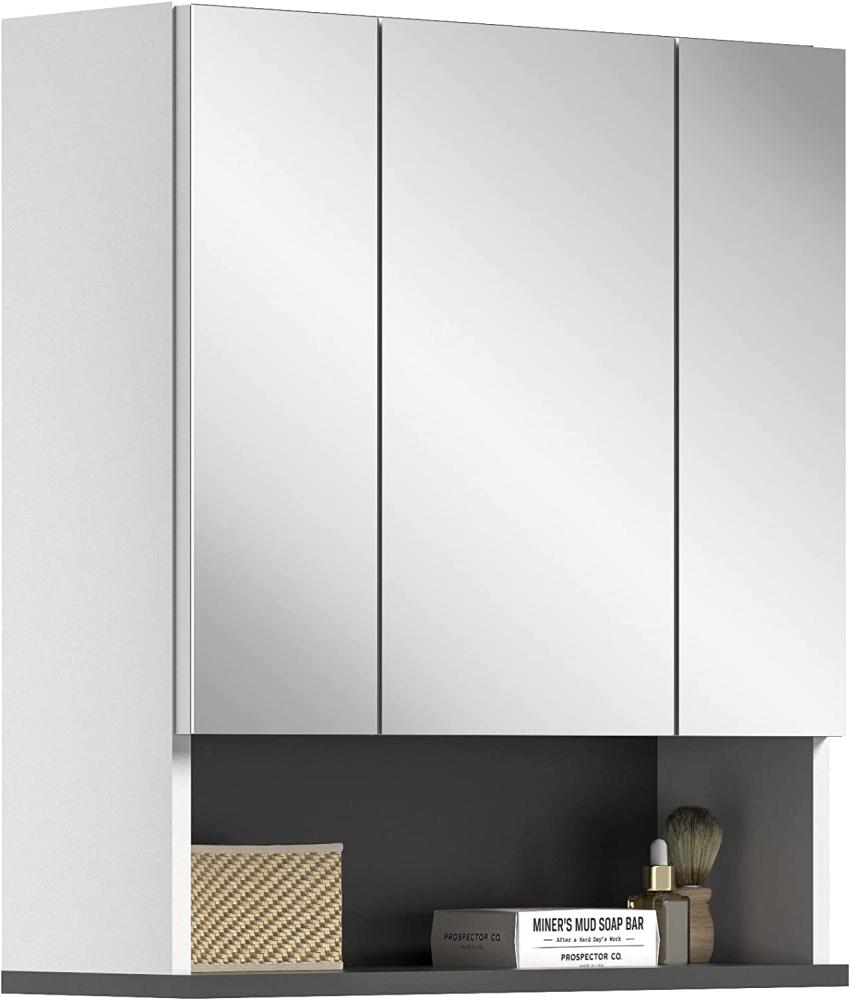 Badezimmer Spiegelschrank Rocket in weiß und grau 60 cm Bild 1