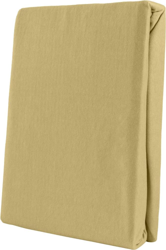 Leonado Vicent - Classic Spannbettlaken Bettlaken 100% Baumwolle Jersey Spannbetttuch in vielen Farben & Größen, Maße Spannbettlaken:200 x 200 cm - 200 x 220 cm, Farbe Spannbettlaken:Beige Bild 1