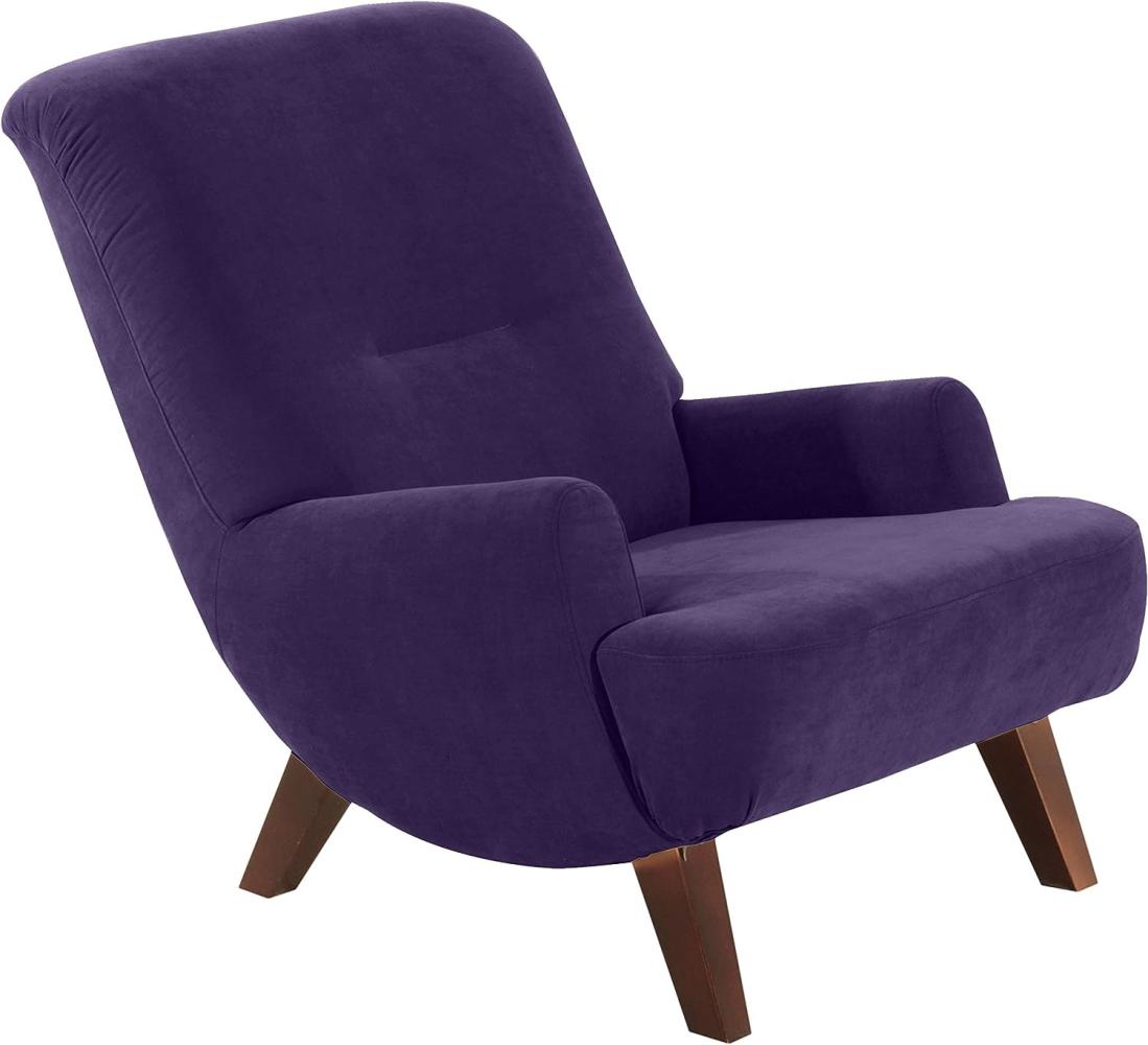 Brandford Sessel Veloursstoff Violett Buche Nussbaumfarben Bild 1
