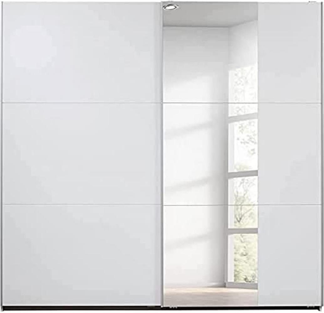 Rauch Möbel Santiago Schrank Schwebetürenschrank Weiß mit Spiegel 2-türig inkl. Zubehörpaket Basic 2 Einlegeböden, 2 Kleiderstangen, BxHxT 218x210x59 cm Bild 1