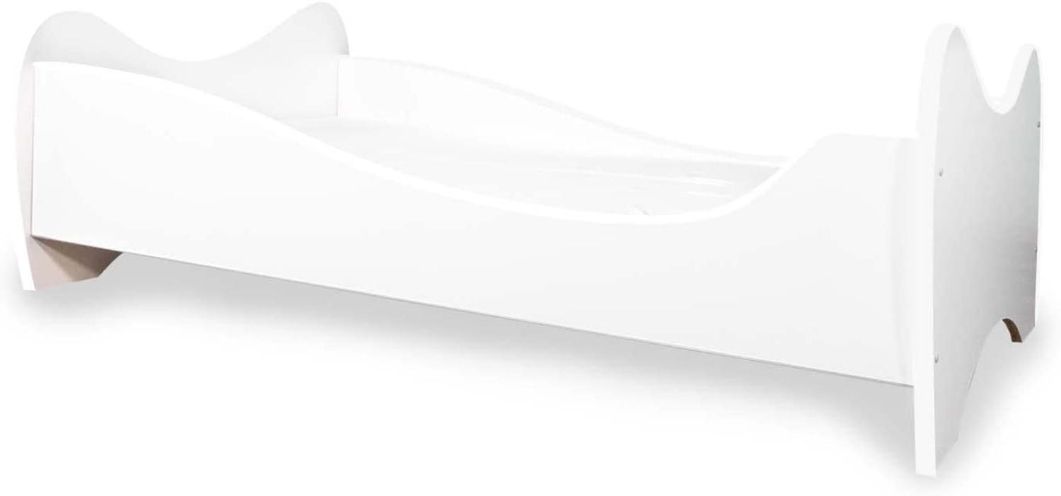 Alcube 'White Swing' Kinderbett 160 x 80 cm mit Rausfallschutz inkl. Lattenrost und Matratze, weiß Bild 1